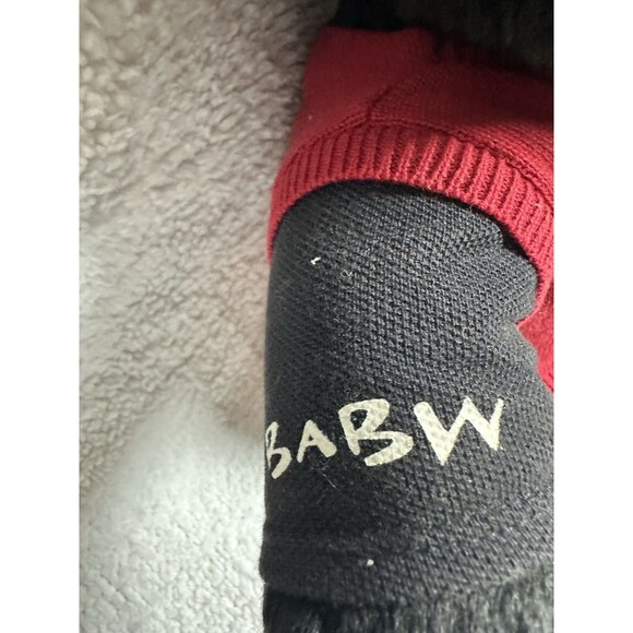 Build-A-Bear Black Teddy Bear in Red golf sweater - Picture 4 of 11